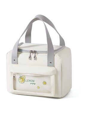 Insulated Lunch Bag Reusable Lunch Box Container - Cooler Bag for Women Beige